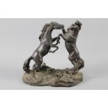 A Pair of Resin 'Challenging Stallions'