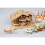 A Fine Wood Carved Model of a Swiss Chalet