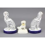 A Pair of 19th Century Staffordshire Porcelain Dogs