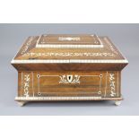 A Victorian Rosewood and Ivory Sewing Box