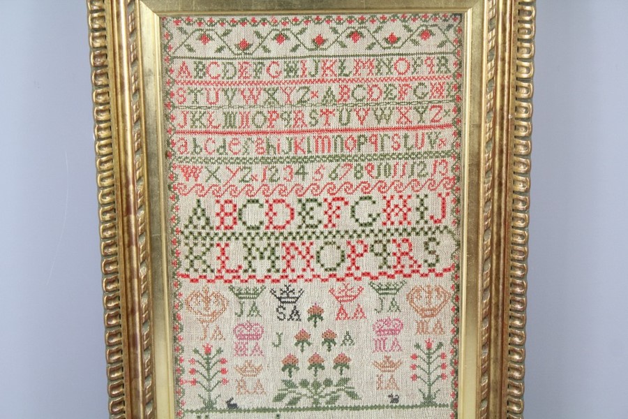 A Victorian Needlework Sampler - Image 2 of 3