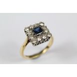 An 18ct and Platinum Sapphire and Diamond Ring