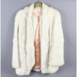 A Lady's 3/4 White-Mink Style Fur Coat
