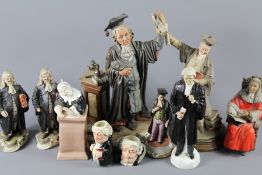 A Collection of 20 Capo di Monte and Other Legal Figures