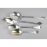 Four Silver Basting Spoons