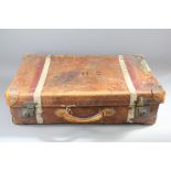 A Large Vintage Leather Suitcase