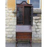 A Glass Fronted Bureau Bookcase