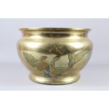 A Japanese 20th Century Meiji Period Mixed Metal Jardiniere