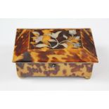 A Victorian Tortoiseshell and Mother of Pearl Trinket Box
