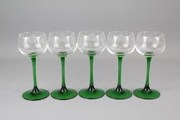 A Quantity of Green Stemmed Hock Glasses