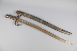 A Brass-Hilt 'Yatagan' Bayonet for the 1853 Enfield Rifle Musket