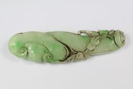 A Chinese Carved Green Jade Pendant