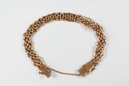 A 9ct Gold Gate Link Bracelet