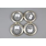 Sterling Silver Cut - Glass Coasters