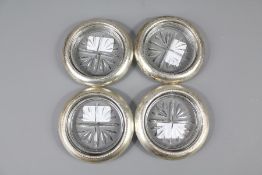 Sterling Silver Cut - Glass Coasters