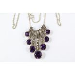 A Vintage Silver and Amethyst Necklace