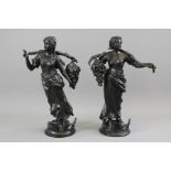 Two Black Spelter Figurines