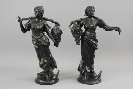 Two Black Spelter Figurines