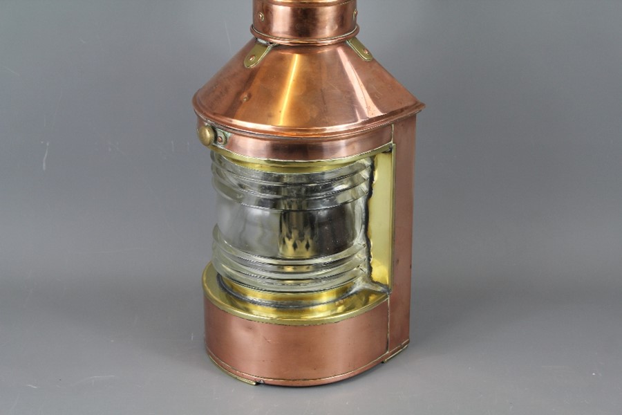 Antique Copper and Brass Ship's Lantern - Image 3 of 4