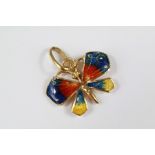 An 18ct Yellow Gold Enamel Butterfly