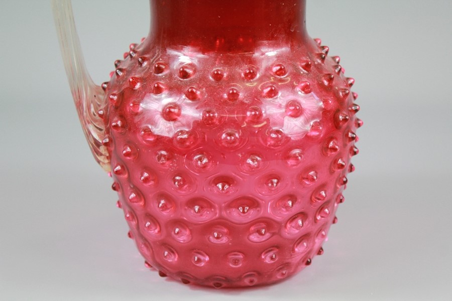 A Victorian Cranberry Water Jug - Image 2 of 3