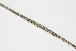 A Vintage White Gold and Diamond Bracelet