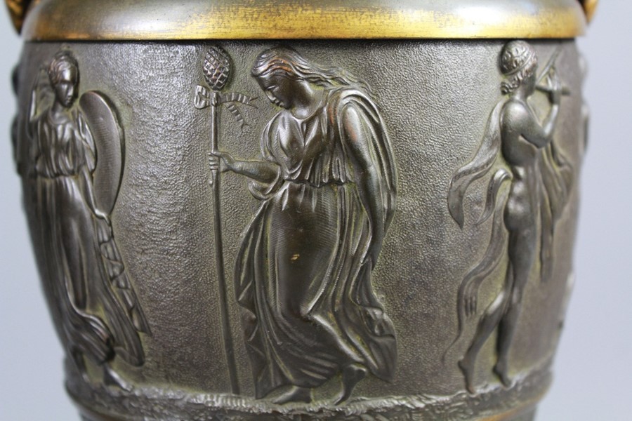 A Pair of Bronze Urns - Image 4 of 4