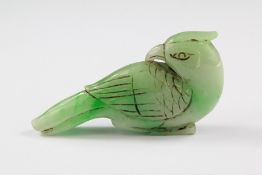 A Chinese Carved Green Jade Bird