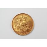 An Edward VII Solid Gold Full Sovereign dated 1908