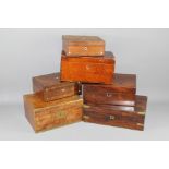 A Collection of Six Wooden Boxes