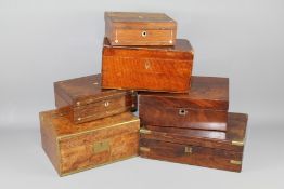 A Collection of Six Wooden Boxes