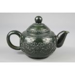 Antique Chinese/Indian Spinach Jade Teapot