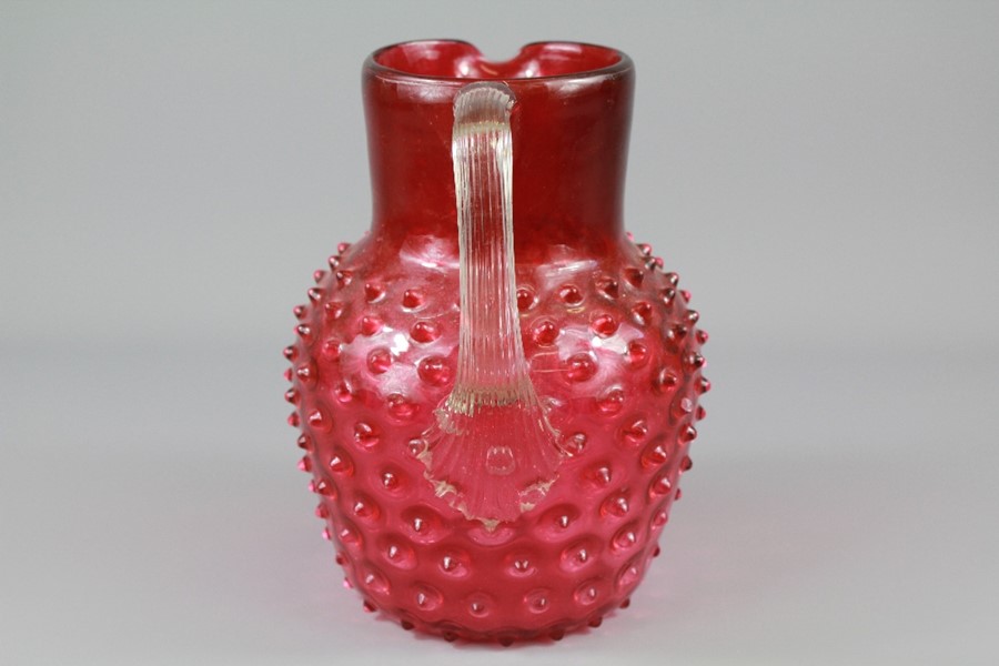 A Victorian Cranberry Water Jug - Image 3 of 3
