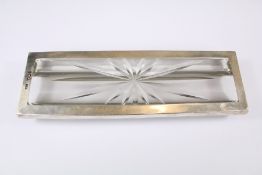 A Silver and Cut-glass Pen Tray