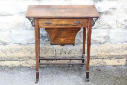 An Edwardian Inlaid Rosewood Work Table