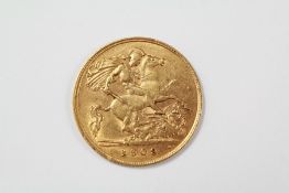 An Edward VII Gold Half Sovereign dated 1909
