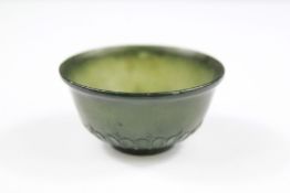 A Delicate Antique Indian Spinach Jade Bowl