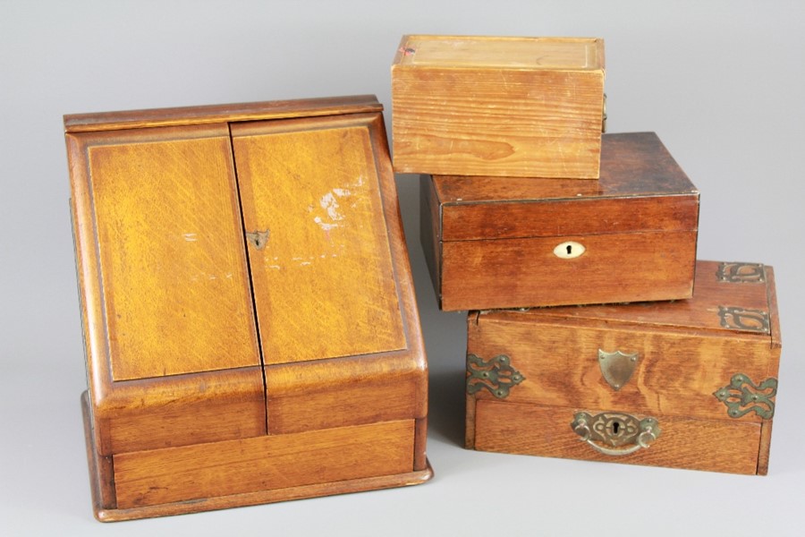 An Edwardian Oak Stationary Box