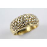 An 18ct Yellow Gold Pave Set Diamond Ring