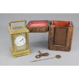 An English Gilt Brass Carriage Clock