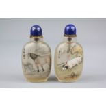 A Pair of Chinese Inside-Painted Scent Bottles