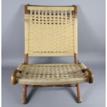 A Pair of Mid-20th Century Teak and Rope Chairs