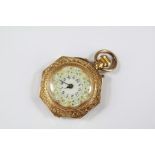 Antique French 18ct Gold and Enamel Pocket Watch