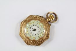 Antique French 18ct Gold and Enamel Pocket Watch