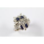 An 18ct White Gold, Sapphire and Diamond Ring