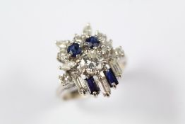 An 18ct White Gold, Sapphire and Diamond Ring