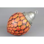 Art Deco Orange Glass Light Cover