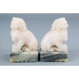 A Pair of Rose Quartz Carvings