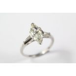 A Lady's Marquise-Cut Solitaire Diamond Ring