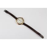 A Gentleman's Vintage 9ct Gold Trench Watch